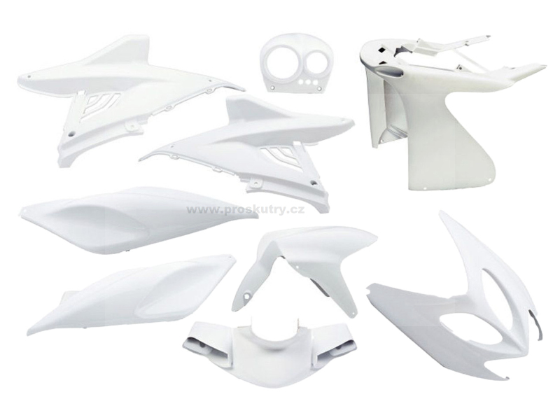 Sada plastů EDGE 9 kusů bílá pro Yamaha Aerox, MBK Nitro + doprava zdarma