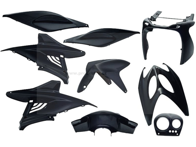 Sada plastů EDGE 9 kusů černá metalíza pro Yamaha Aerox, MBK Nitro + doprava zdarma