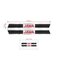 Sada nálepek na nádrž Jawa MUSTANG - stříbrný podklad 295x35mm