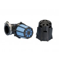 Vzduchový filtr Polini Blue Air Box malý 32mm 90 ° černo-modrý